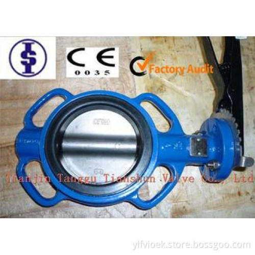 Aluminum Iron / SS 304 Wafer Butterfly Valves 4 " With EPDM